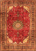 Serging Thickness of Machine Washable Medallion Orange Traditional Area Rugs, wshtr2879org