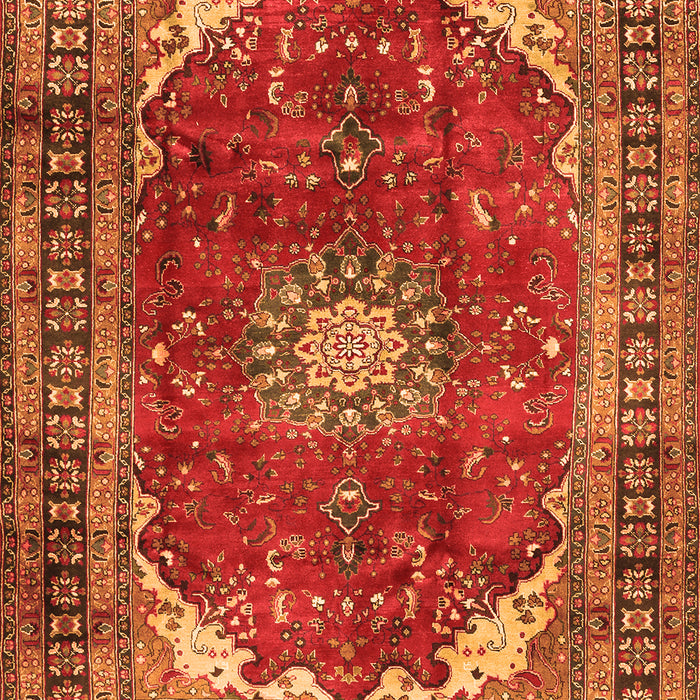 Medallion Orange Traditional Rug, tr2879org