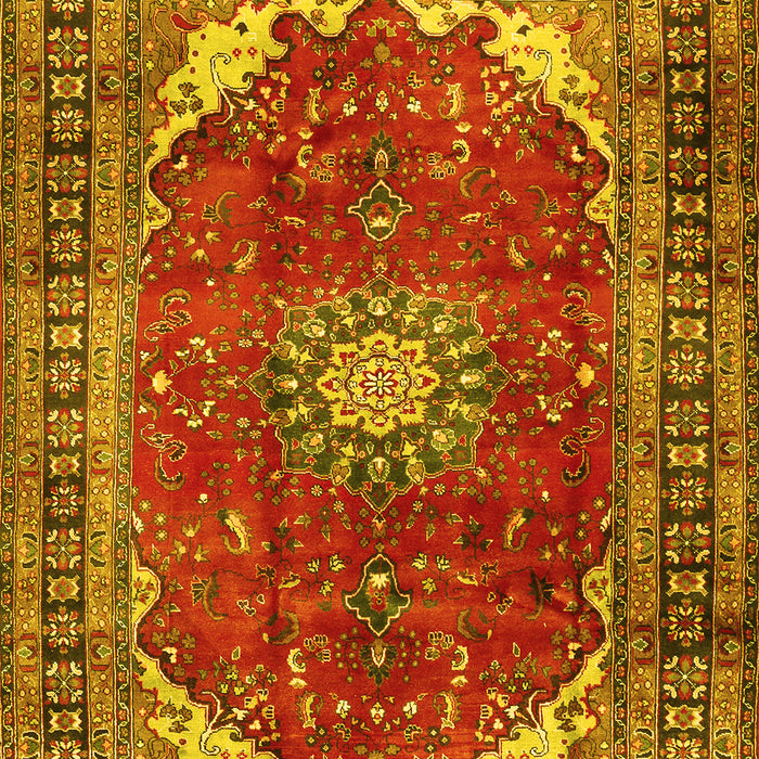 Medallion Yellow Traditional Rug, tr2879yw