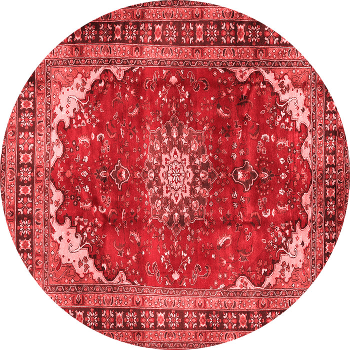 Machine Washable Medallion Red Traditional Rug, wshtr2879red