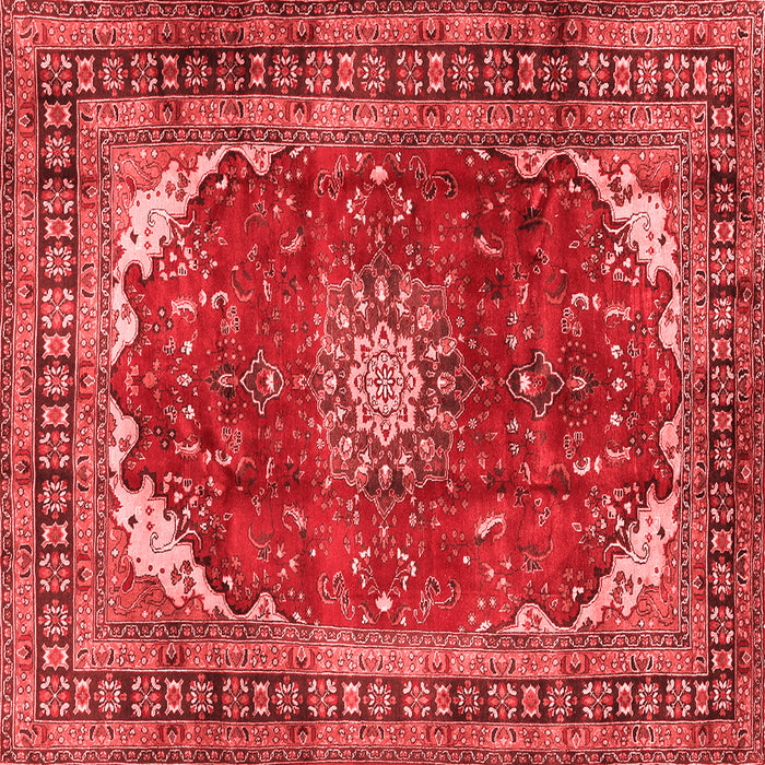 Machine Washable Medallion Red Traditional Rug, wshtr2879red