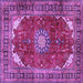 Square Medallion Purple Traditional Rug, tr2879pur