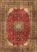 Machine Washable Medallion Brown Traditional Rug, wshtr2879brn