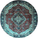 Round Persian Light Blue Traditional Rug, tr287lblu