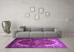 Machine Washable Persian Purple Traditional Area Rugs in a Living Room, wshtr287pur