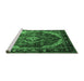 Sideview of Machine Washable Persian Emerald Green Traditional Area Rugs, wshtr287emgrn