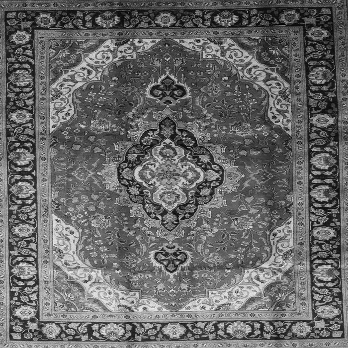 Round Machine Washable Persian Gray Traditional Rug, wshtr287gry