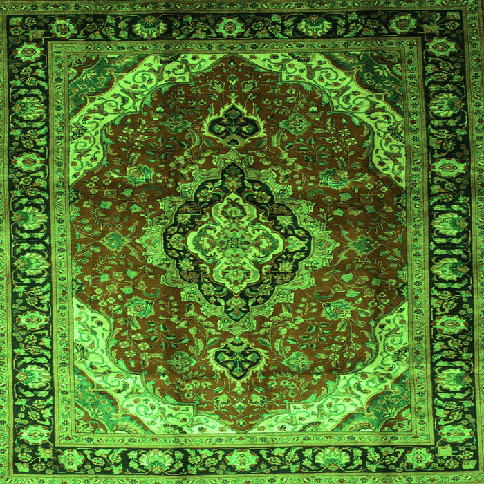 Serging Thickness of Persian Green Traditional Rug, tr287grn
