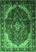 Machine Washable Persian Emerald Green Traditional Area Rugs, wshtr287emgrn