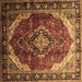 Square Machine Washable Persian Brown Traditional Rug, wshtr287brn