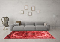 Machine Washable Persian Red Traditional Rug, wshtr287red