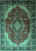 Machine Washable Persian Turquoise Traditional Area Rugs, wshtr287turq