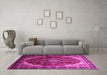 Machine Washable Persian Pink Traditional Rug in a Living Room, wshtr287pnk