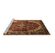 Sideview of Machine Washable Persian Brown Traditional Rug, wshtr287brn