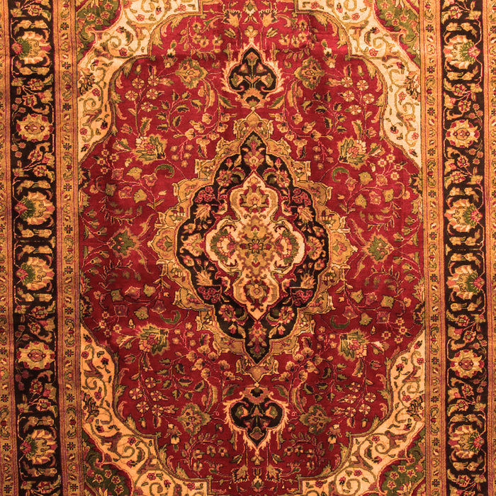 Serging Thickness of Machine Washable Persian Orange Traditional Area Rugs, wshtr287org