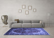 Machine Washable Persian Blue Traditional Rug in a Living Room, wshtr287blu