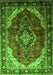 Serging Thickness of Machine Washable Persian Green Traditional Area Rugs, wshtr287grn