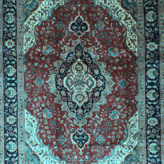 Machine Washable Persian Light Blue Traditional Rug, wshtr287lblu