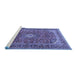 Sideview of Machine Washable Medallion Blue Traditional Rug, wshtr2880blu