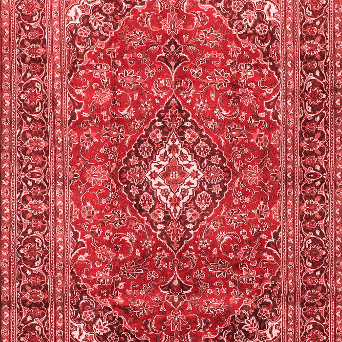 Machine Washable Medallion Red Traditional Rug, wshtr2880red