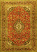 Medallion Yellow Traditional Rug, tr2880yw