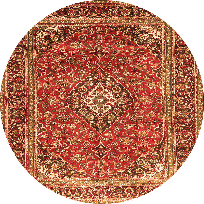 Machine Washable Medallion Orange Traditional Area Rugs, wshtr2880org