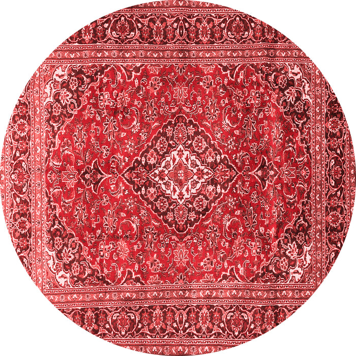 Machine Washable Medallion Red Traditional Rug, wshtr2880red