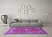 Machine Washable Medallion Purple Traditional Area Rugs in a Living Room, wshtr2880pur