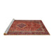 Sideview of Machine Washable Traditional Orange Brown Rug, wshtr2881