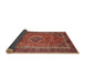 Sideview of Traditional Orange Brown Medallion Rug, tr2881