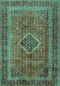 Medallion Turquoise Traditional Rug, tr2881turq