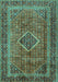 Medallion Turquoise Traditional Rug, tr2881turq