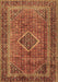 Machine Washable Medallion Brown Traditional Rug, wshtr2881brn