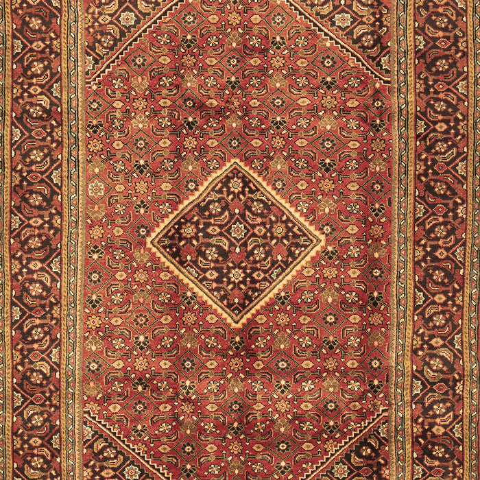 Machine Washable Medallion Brown Traditional Rug, wshtr2881brn