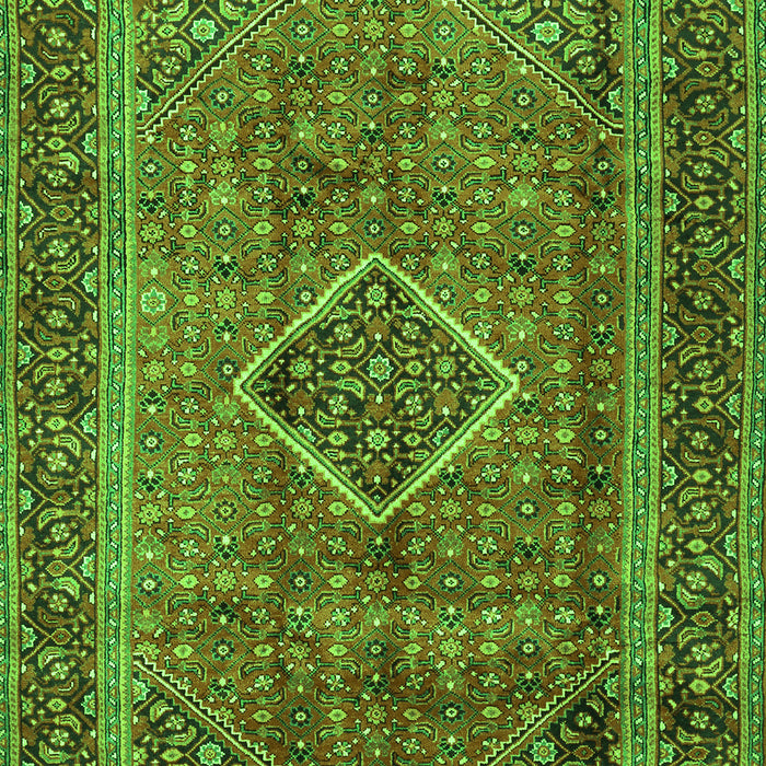 Serging Thickness of Machine Washable Medallion Green Traditional Area Rugs, wshtr2881grn