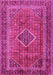 Machine Washable Medallion Pink Traditional Rug, wshtr2881pnk