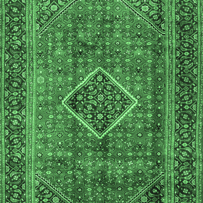 Machine Washable Medallion Emerald Green Traditional Area Rugs, wshtr2881emgrn