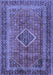 Machine Washable Medallion Blue Traditional Rug, wshtr2881blu