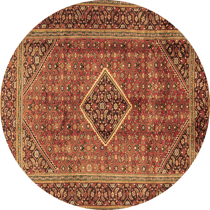 Round Medallion Brown Traditional Rug, tr2881brn
