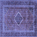 Square Medallion Blue Traditional Rug, tr2881blu