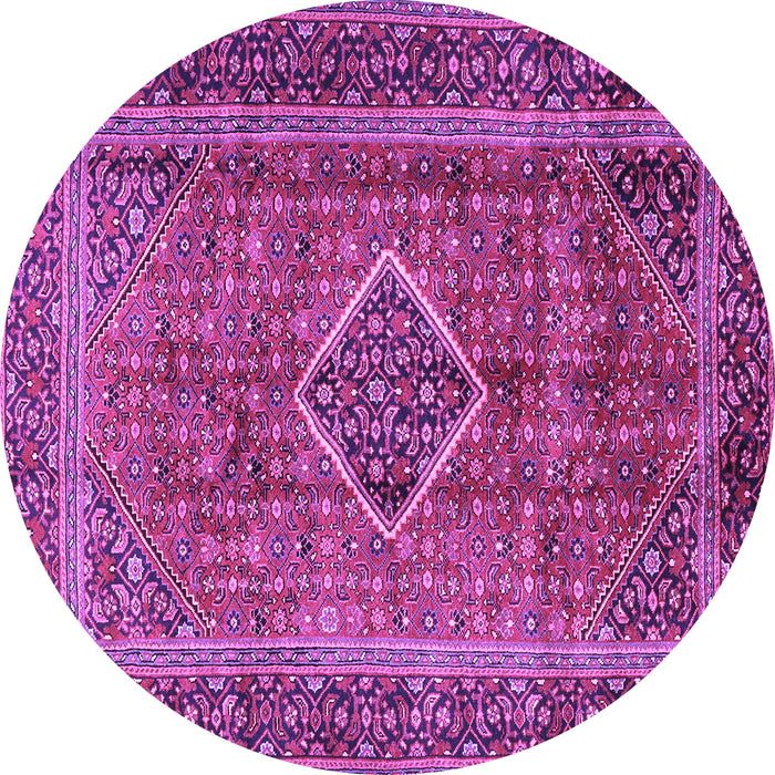 Round Medallion Purple Traditional Rug, tr2881pur