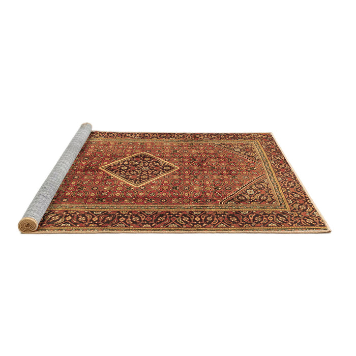 Sideview of Machine Washable Medallion Brown Traditional Rug, wshtr2881brn