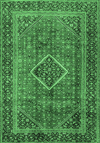 Medallion Emerald Green Traditional Rug, tr2881emgrn