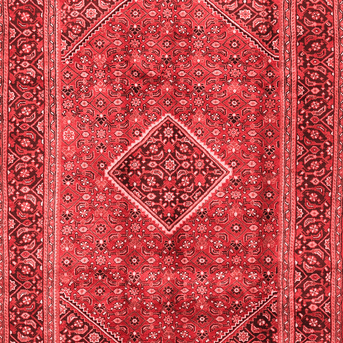 Machine Washable Medallion Red Traditional Rug, wshtr2881red