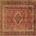 Square Medallion Brown Traditional Rug, tr2881brn