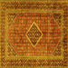 Square Medallion Yellow Traditional Rug, tr2881yw