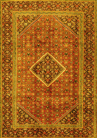 Medallion Yellow Traditional Rug, tr2881yw