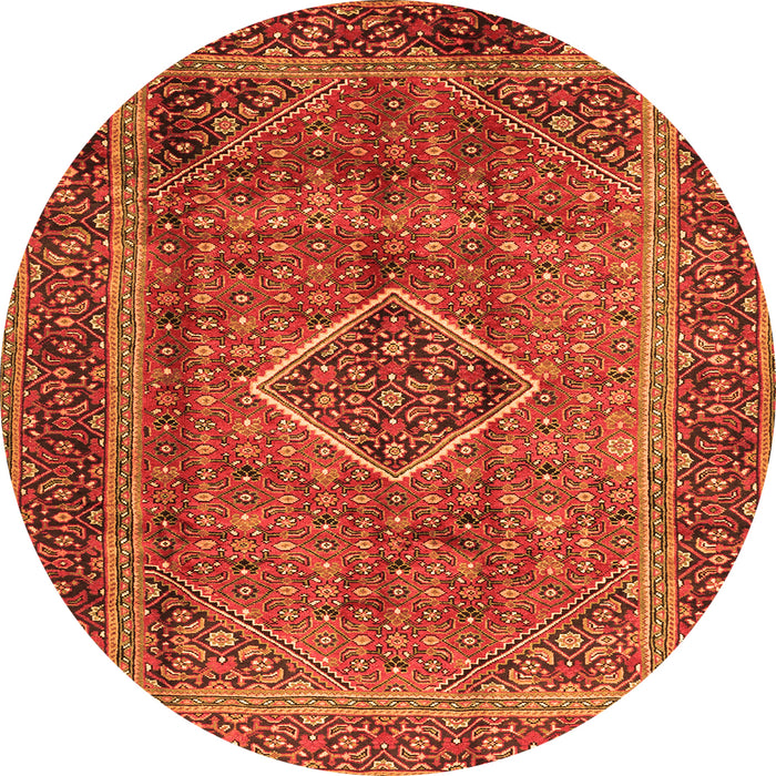 Square Medallion Orange Traditional Rug, tr2881org