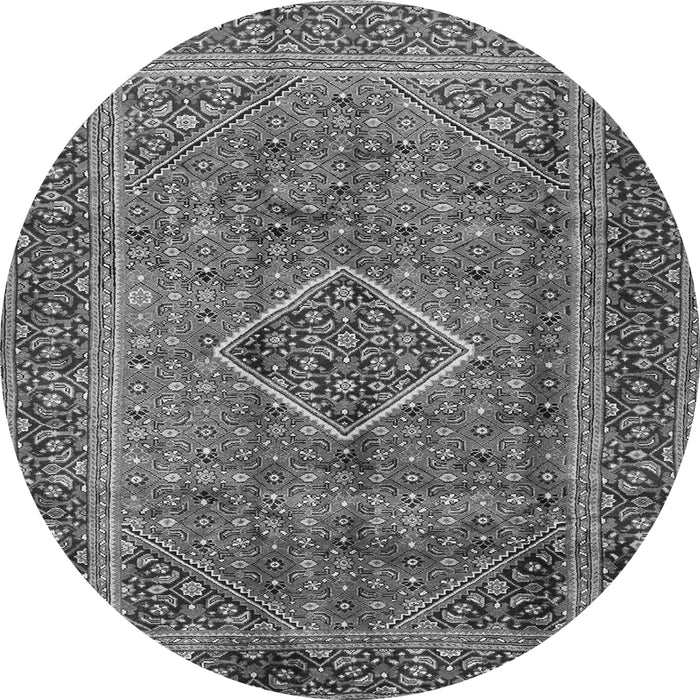 Machine Washable Medallion Gray Traditional Rug, wshtr2881gry