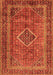 Serging Thickness of Machine Washable Medallion Orange Traditional Area Rugs, wshtr2881org